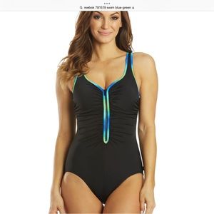 BNWT REEBOK SZ 8 Sunglow easy zip in and out 1pc swimsuit